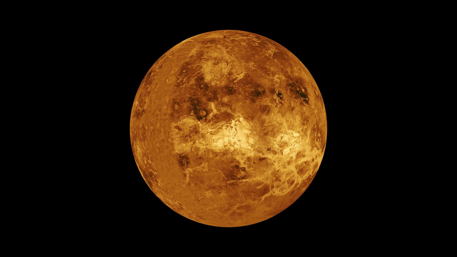 Foto del planeta Venus sobre fondo negro